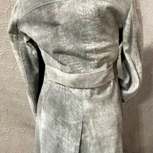 Vintage 70s Grey Suede Fur Sears Trench Coat - Picture 3 of 4